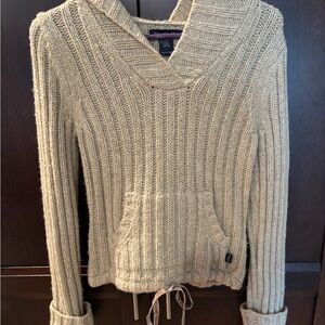 Abercrombie & Fitch Tan V-Neck Hoodie  Sweater
